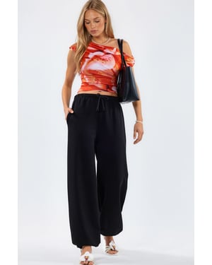 Dames Sweatpants van Katoenmix met Rechte Pijpen