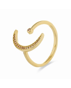 Luxenter Ring met schitterende zirkonia, afgewerkt in 18-karaats geelgoud - Sib