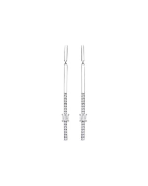 Luxenter Oorbellen van 925 sterling zilver met glanzende zirkonia en rhodiumafwerking - Yacko