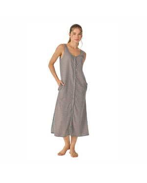Dames Zomer Lange Mouwloze Nachtjapon JJB38