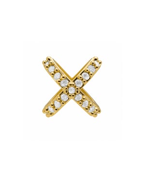 Luxenter Piercing met glanzende zirkonia, afgewerkt in 18k geelgoud - Marza