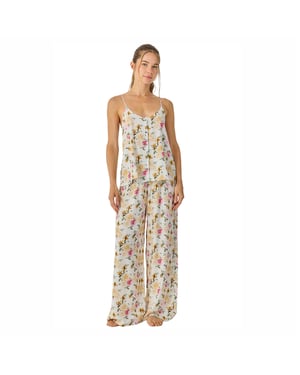 Dames Zomernachtkleding met Bandjes en Vloeiende Lange Broek JJB30