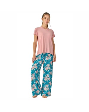 Dames Zomer Pyjama's met Vloeiende Lange Broek JJB34