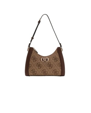Guess Schoudertas Latte Logo/Bruin