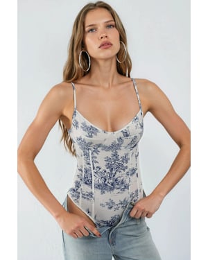 V-hals Patroon Bodysuit