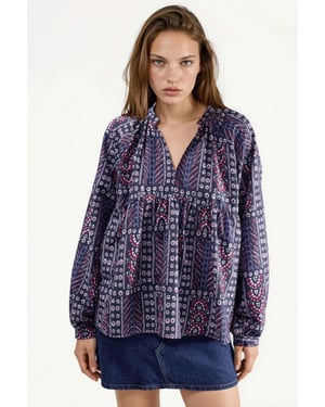 Ballonmouw Patroon Blouse