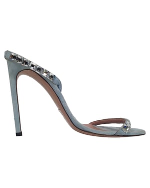 Gucci Kristallen Versierde Slingback Sandalenhakken in Blauwe Suède