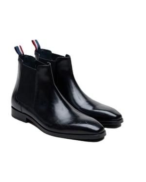 Ben Sherman Kendrick Leren Heren Zwarte Boots