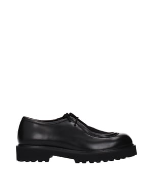 Max Mara Zwarte Leren Oxfords En Derbies