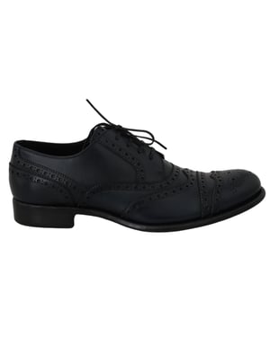 Dolce & Gabbana Donkerblauwe Leren Wingtip Oxford Dresschoenen