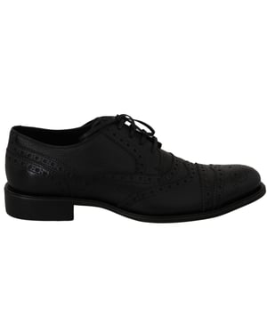 Dolce & Gabbana Blauwe Leren Wingtip Oxford Dress Schoenen