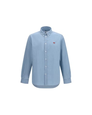 Maison Kitsuné Blauwe Katoenen Shirt