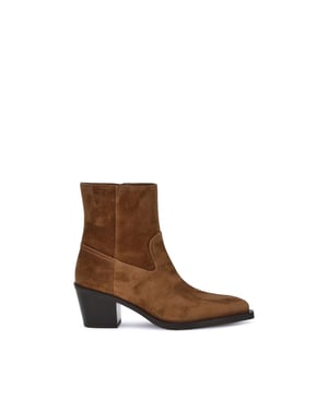 Stuart Weitzman Bruine Kalfsleren Bos Taurus Enkellaarsjes
