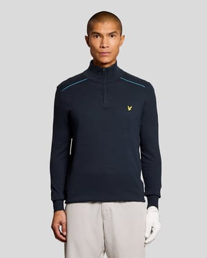 Katoenen Tipped 1/4 Zip Sweater