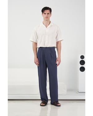 Elastische Taille Rechte Plooibroek