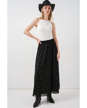 Bloemen Hoge Taille Maxi Rok