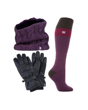 Dames Ski Set Halswarmer Handschoenen & Thermische Skisokken Winterkleding