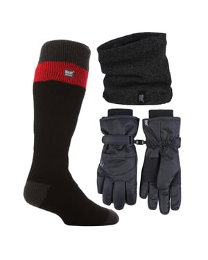 Heren Ski Set Nekwarmer Handschoenen & Thermische Skisokken Winterkleding