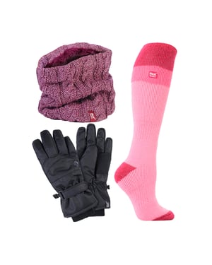 Dames Ski Set Nekwarmer Handschoenen & Thermische Skisokken Winterkleding