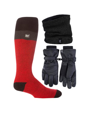 Mannen Ski Set Nekwarmer Handschoenen & Thermische Skisokken Winterkleding