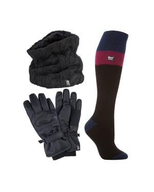 Dames Ski Set Nekwarmer Handschoenen & Thermische Skisokken Winterkleding