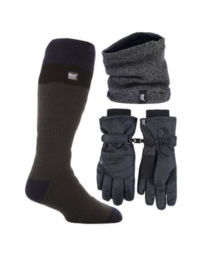 Heren Ski Set Halswarmer Handschoenen & Thermo Ski Sokken Winterkleding
