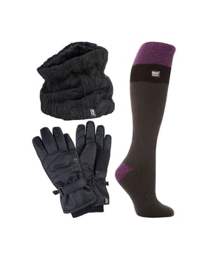 Dames Ski Set Nekwarmer Handschoenen & Thermische Skisokken Winterkleding