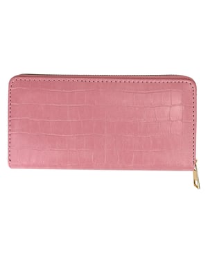 Dames Zwart Krokodillenprint Faux Leer Portemonnee Compacte Kaart Muntbeurs Organiser