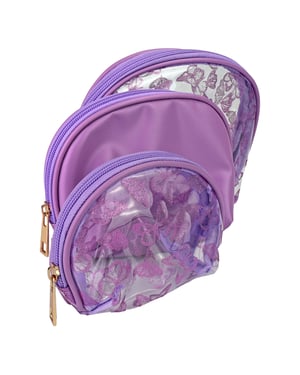 3-delige Dames Cosmetica Tas Set met Vlinderprint voor Make-up en Toilettas Reistassen