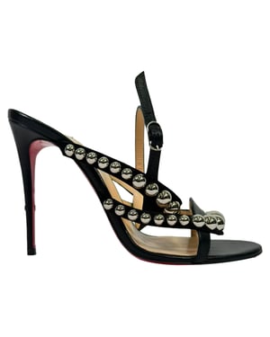 Christian Louboutin Galeria Studded Sandalenhakken in Zwart Leer