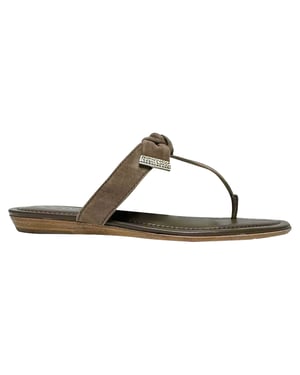 Tod's teenslippers met strikaccent in bruin suède
