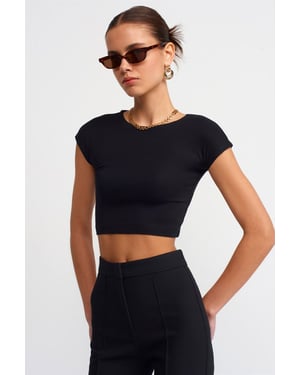 Strakke Crop Jersey Blouse