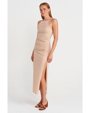 Bodycon Halter Midi-jurk Met Splits