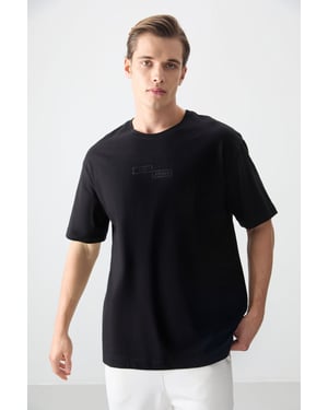 Oversized Katoenen Gedrukt T-Shirt