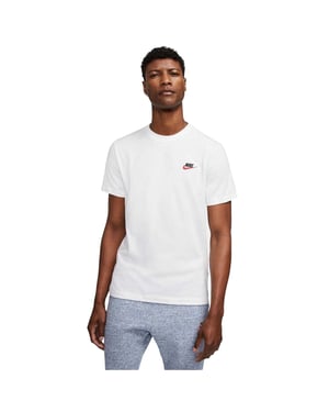 Nike Heren Club T-Shirt (Wit, Zwart, Rood)