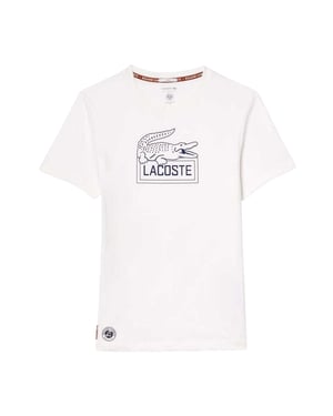 Lacoste Unisex volwassen Roland Garros Editie Normaal T-Shirt (Wit)
