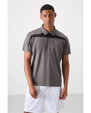 Heren kleur-geblokkeerde polo t-shirt