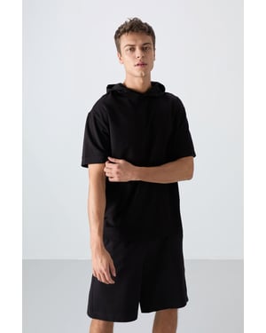 Oversized Hoody Korte Mouwen T-Shirt