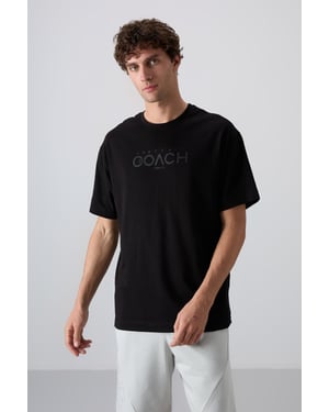 Oversized Logo Patch Crew Neck T-shirt