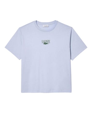 Lacoste Dames/Dames Bedrukt Katoen Relaxed Fit T-shirt (Blauw)