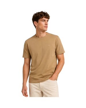 Off-White Slim fit T-shirt van katoen met logo voor heren (Beige)