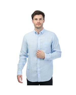 Gant Heren Linnen Normaal Overhemd (Blauw)