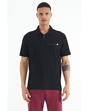 Heren Katoenen Polo T-Shirt Met Tekstprint