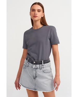 Dames Katoenen Crewneck T-Shirt