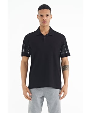 Heren Katoenen Polo Kraag Gedrukt T-Shirt