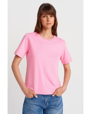 Dames Katoenen Crew Neck T-Shirt