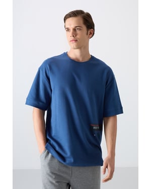 Overmaatse Katoenmix Ronde Hals T-Shirt