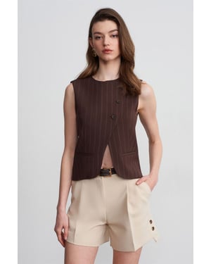 Hoogwaardige Tailored Crepe Shorts met Ceintuur