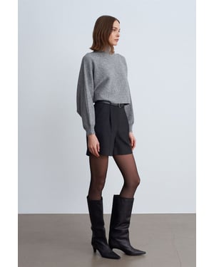 Hoge Taille Met Ceintuur Wijde Pantalon Korte Broek