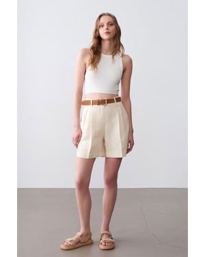 Hoge Taille Wijde Pantalon Shorts